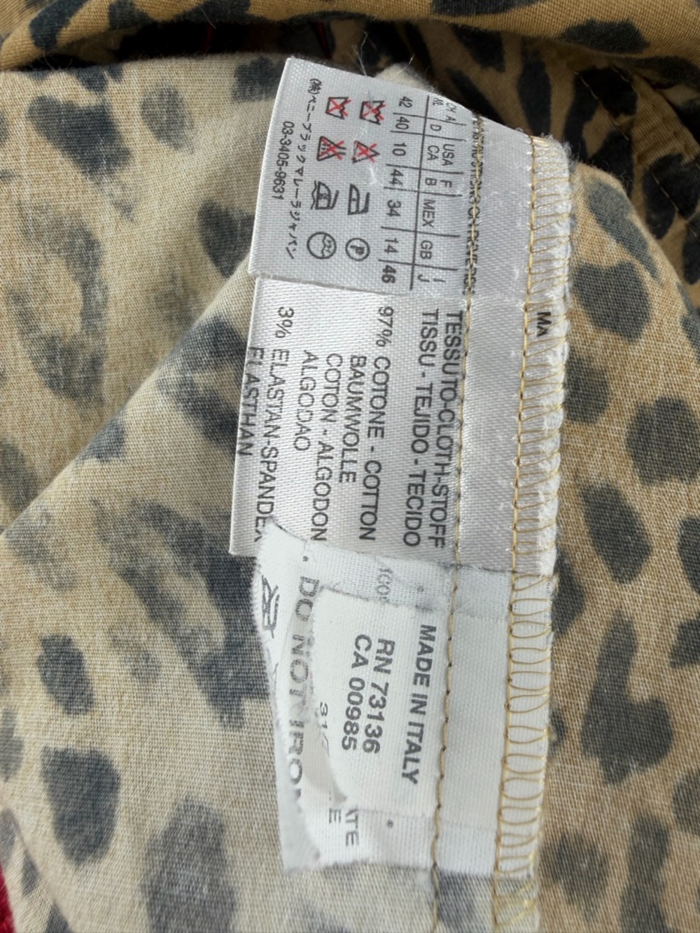 MARELLA Leopard-Print Button Front Shirt Jacket in Tan & Black Made In Italy 10 - Picture 7 of 7